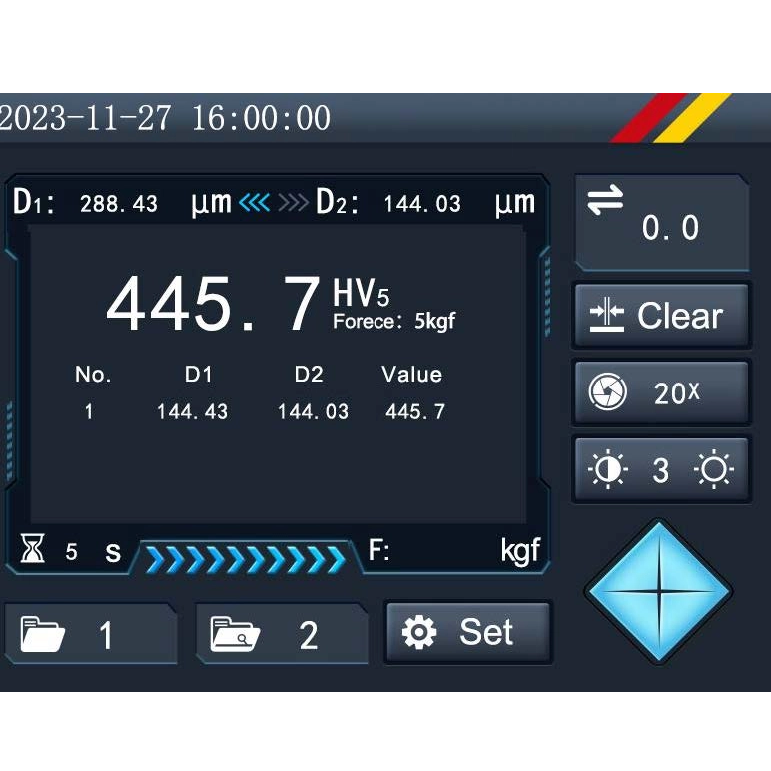 Tester di durezza Vickers macro touch screen digitale MVicky-10/50