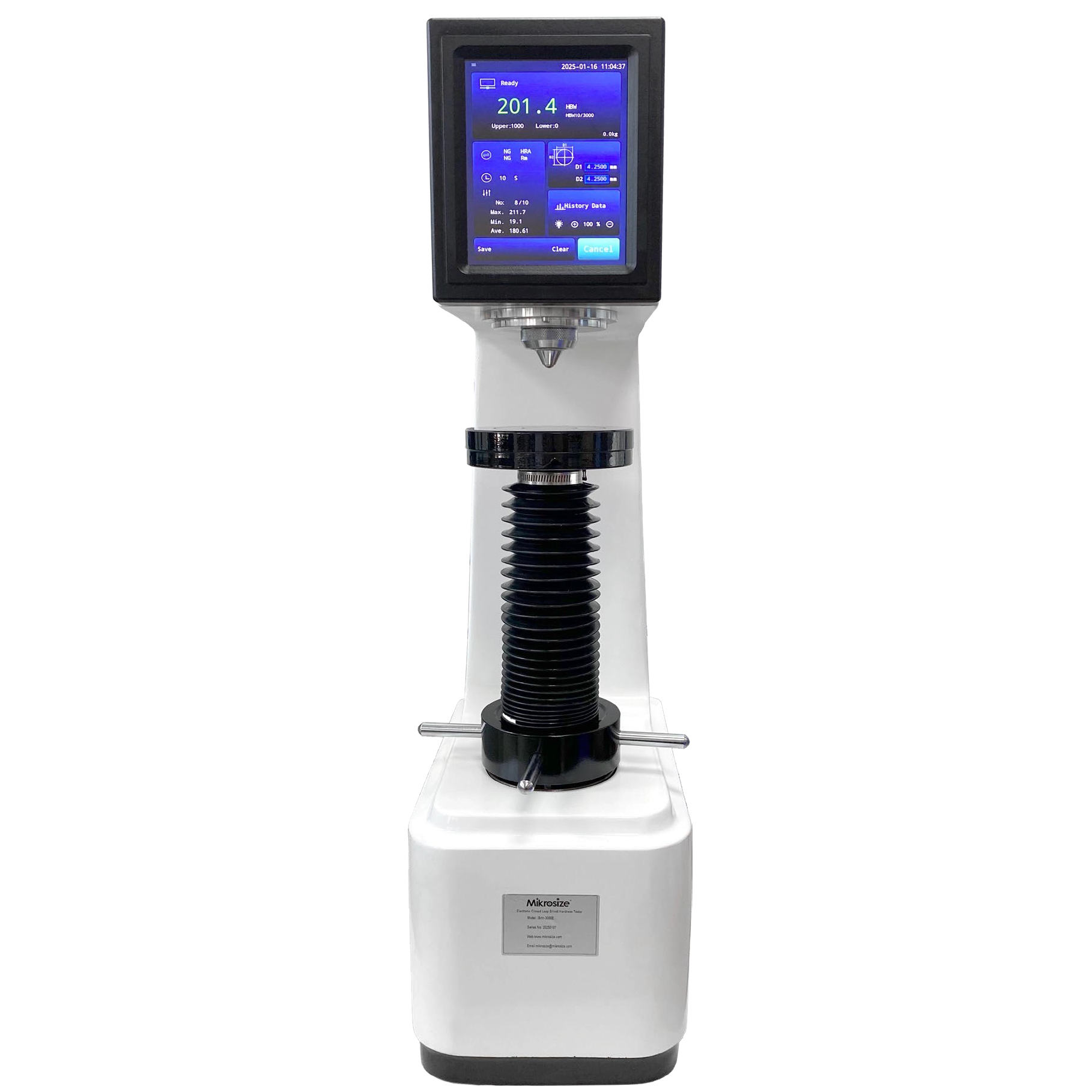 Mikrosize Tester di durezza Brinell digitale