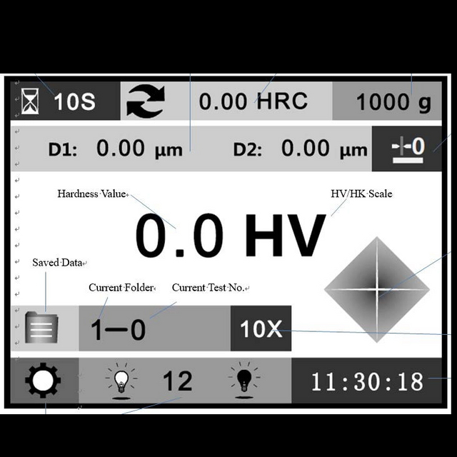 Tester di durezza Vickers macro touch screen MVicky-10/50