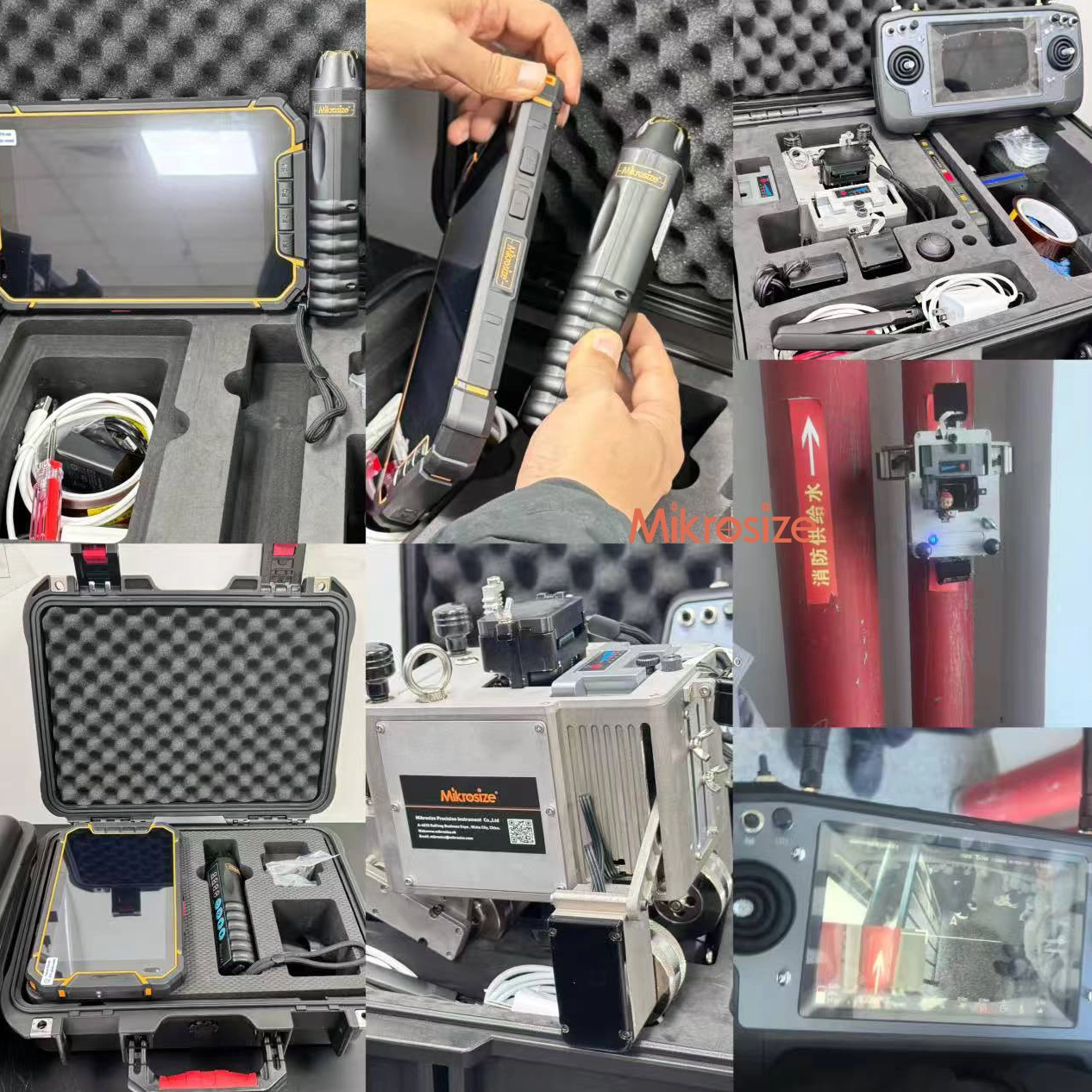 Robot di misurazione dello spessore ad ultrasuoni elettromagnetico a scansione magnetica con ruote senza fili.