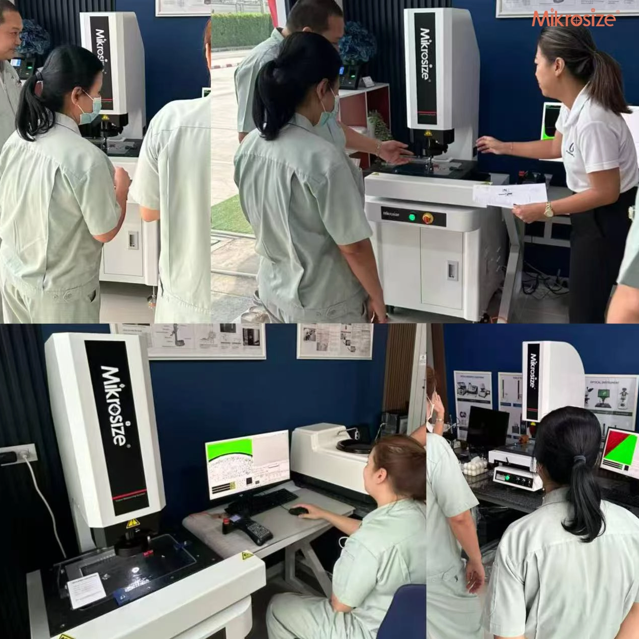Acquirenti giapponesi si addestrano in Tailandia su Mikrosize Sistemi di imaging.